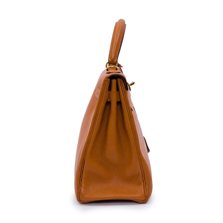 HERMES Kelly II Bag 32 in Orange Pumpkin Lamb Leather For Sale at ...