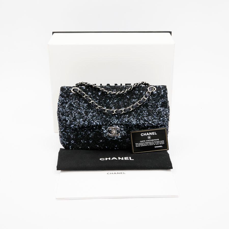 CHANEL Timeless Blue Night Micro-Glitter Flap Bag 6