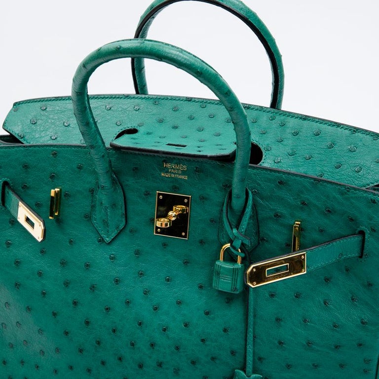 Hermès Vert Olive Birkin 35cm of Ostrich with Gold Hardware, Handbags and  Accessories Online, 2019
