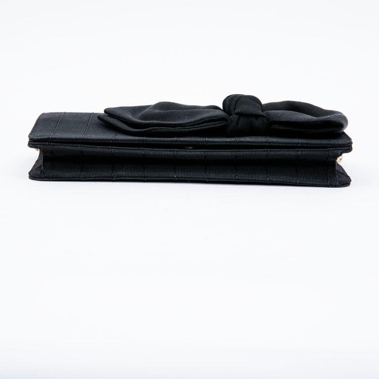 CHANEL Evening Clutch in Black Fabric For Sale at 1stDibs