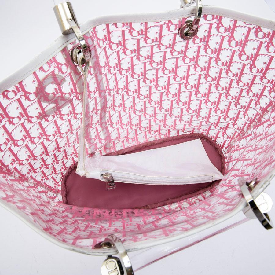 CHRISTIAN DIOR Tote Bag in Transparent Pink Monogram PVC  1