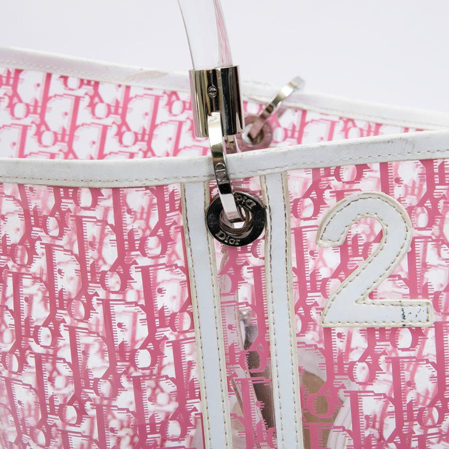 CHRISTIAN DIOR Tote Bag in Transparent Pink Monogram PVC  3