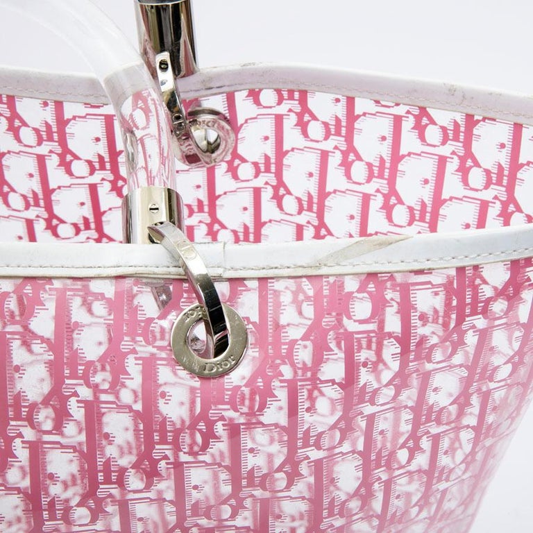 CHRISTIAN DIOR Tote Bag in Transparent Pink Monogram PVC at 1stdibs