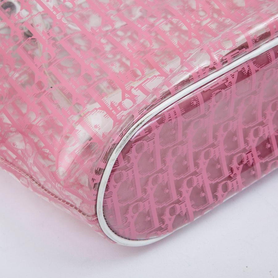 CHRISTIAN DIOR Tote Bag in Transparent Pink Monogram PVC 6