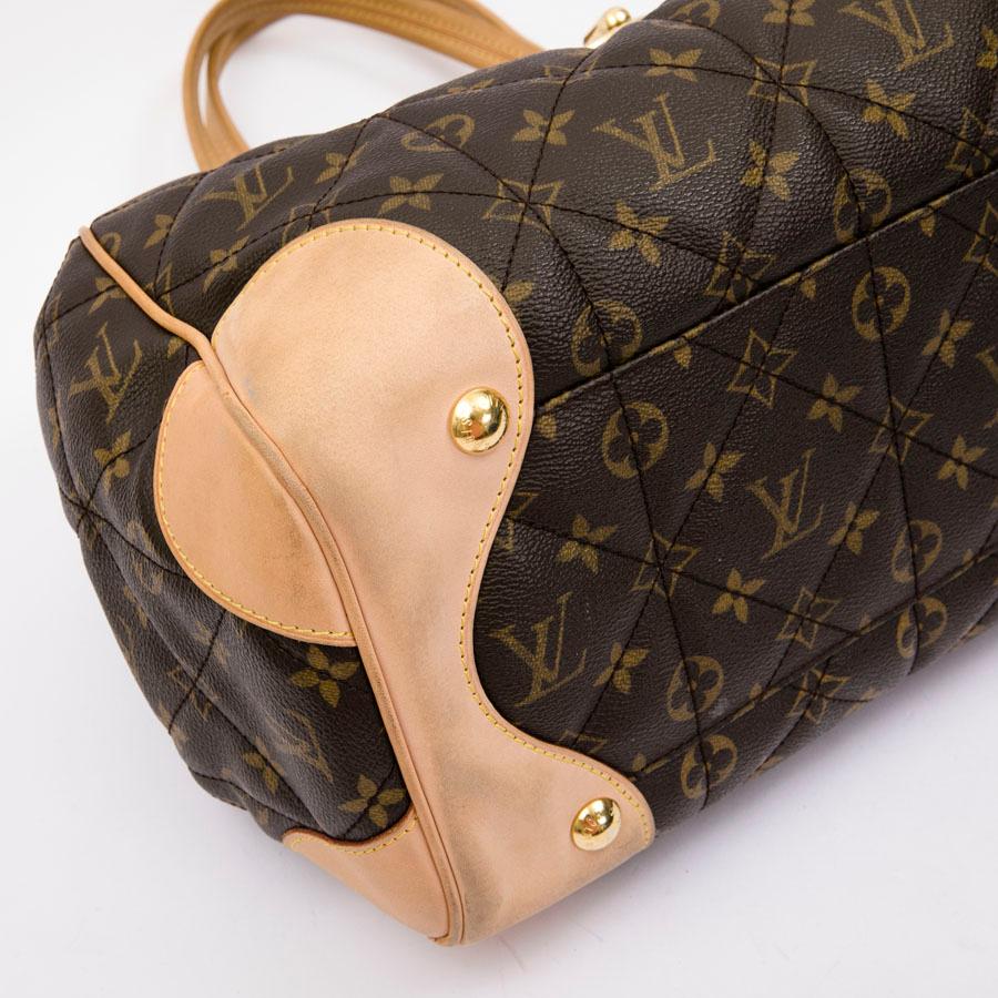 LOUIS VUITTON Flap Tote Bag in Brown Monogram Quilted Coated Canvas In Good Condition In Paris, FR