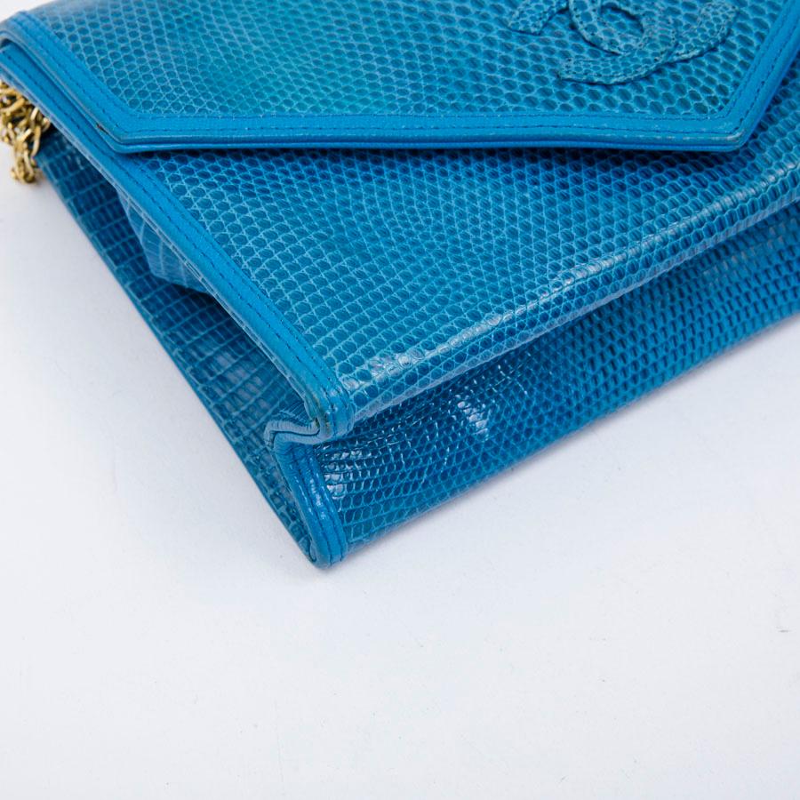 Chanel Blue Lizard Vintage Bag  1