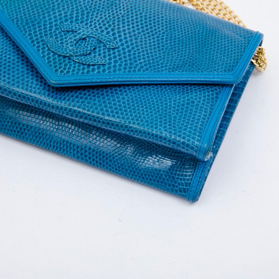 Chanel Blue Lizard Vintage Bag  2
