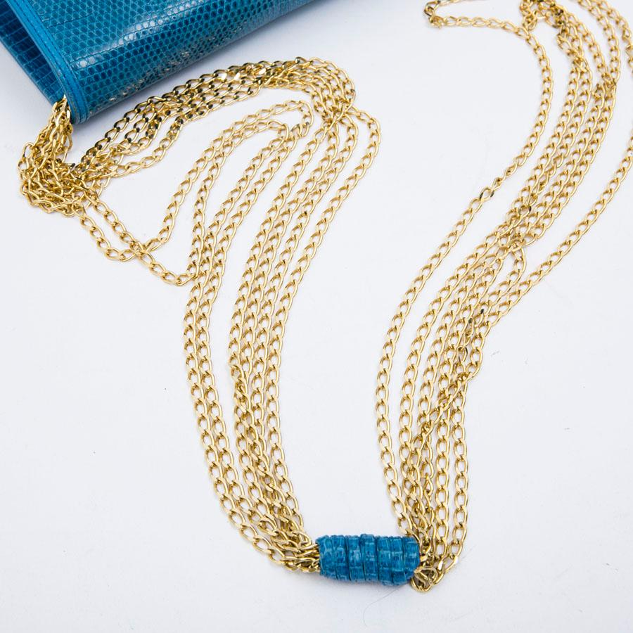Chanel Blue Lizard Vintage Bag  3