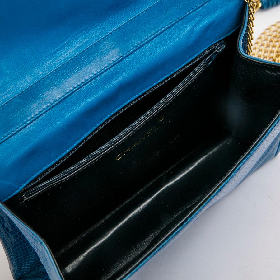 Chanel Blue Lizard Vintage Bag  5