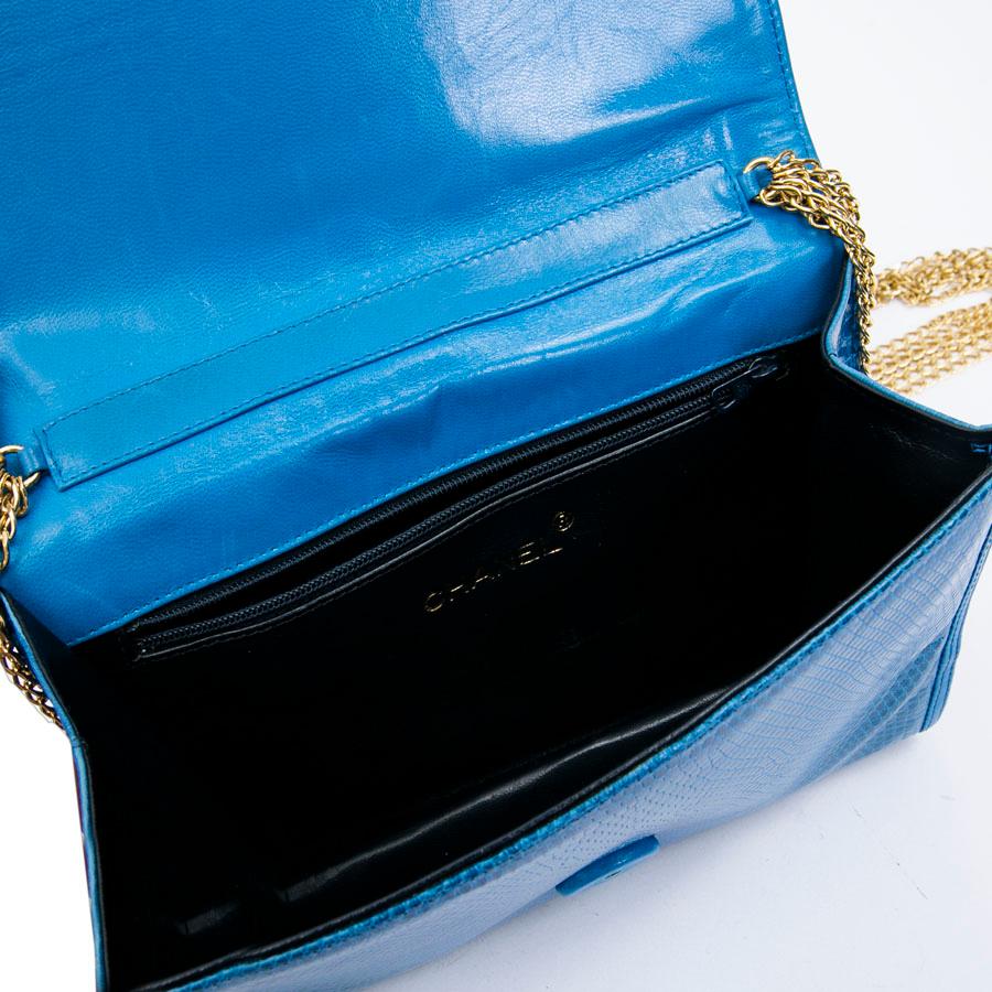 Chanel Blue Lizard Vintage Bag  6