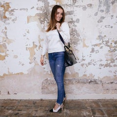 HERMES Kelly 32 Vintage Bag in Navy Blue Box Leather