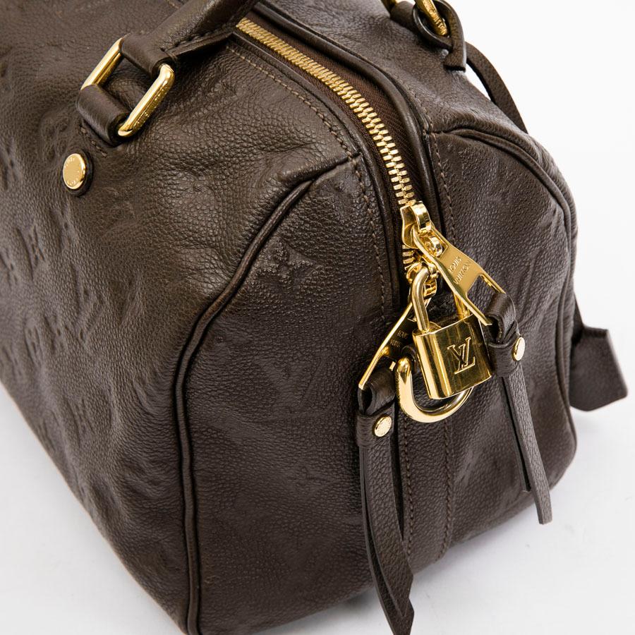 Women's LOUIS VUITTON Speedy 25 Bag in Dark Brown Embossed Empreinte Leather