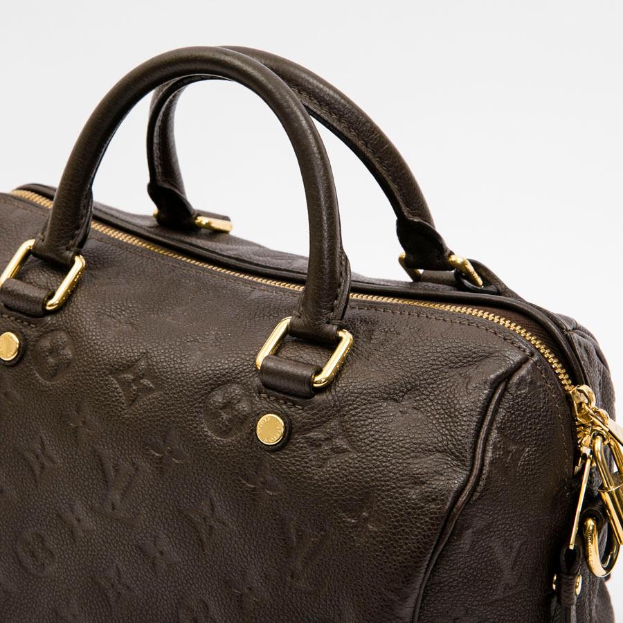 LOUIS VUITTON Speedy 25 Bag in Dark Brown Embossed Empreinte Leather 1