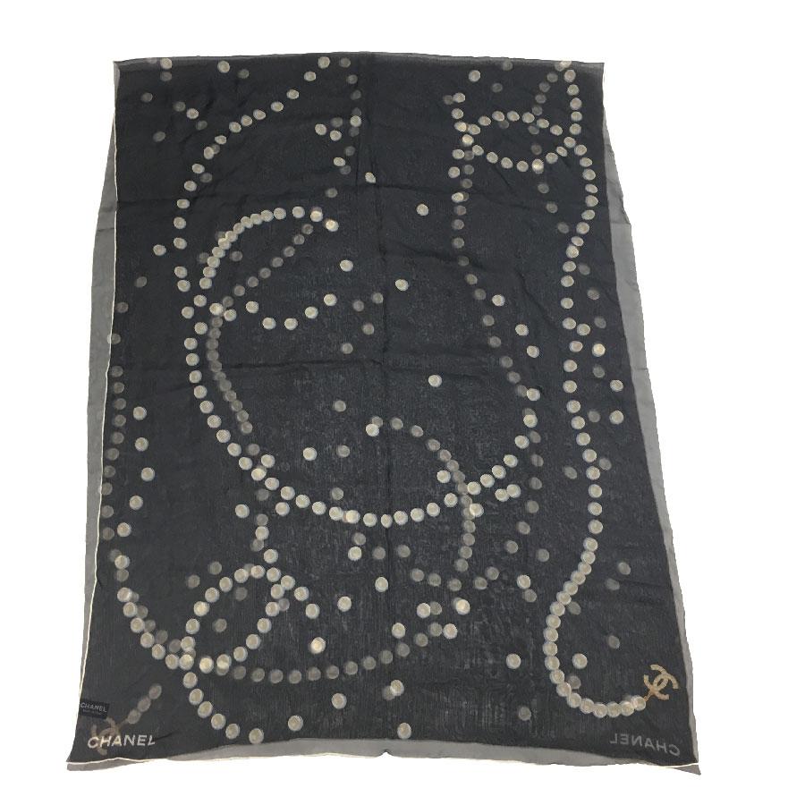black shawl with pearls