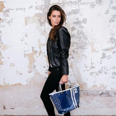 DIOR Vintage Tote Bag in Transparent Blue Monogram