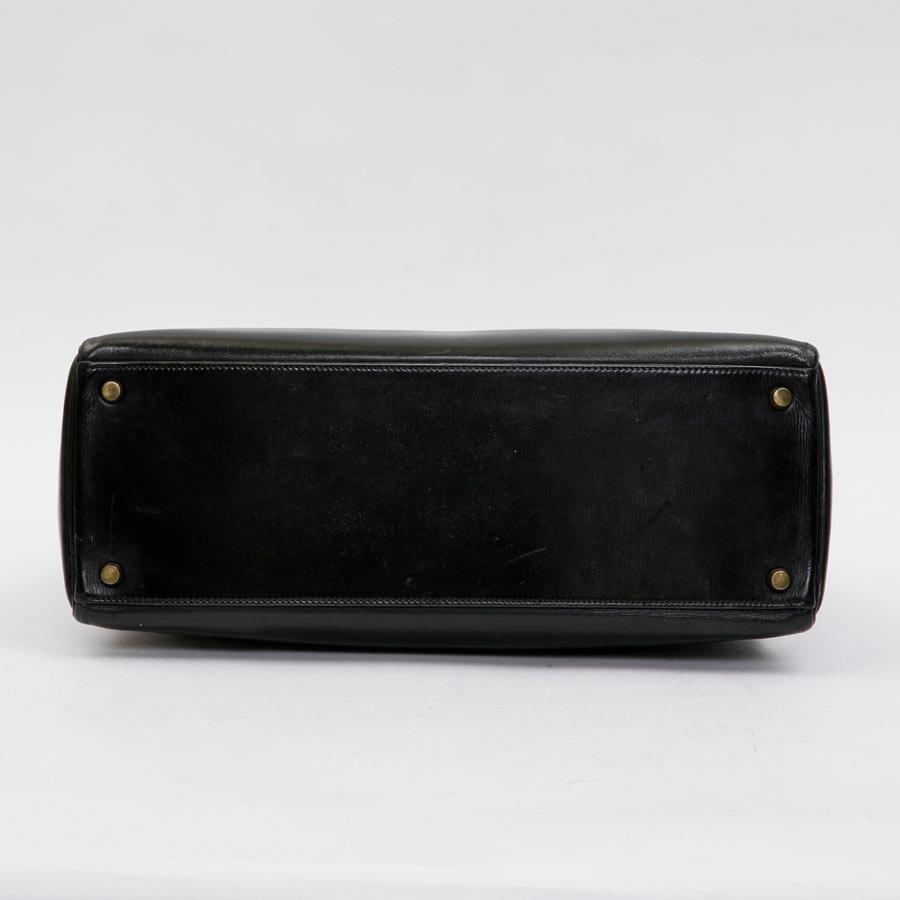 HERMES Vintage Kelly 35 Bag in Black Box Leather 1