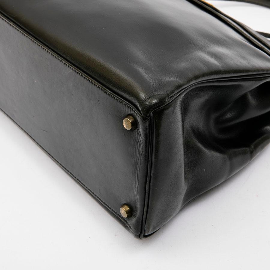 HERMES Vintage Kelly 35 Bag in Black Box Leather 3