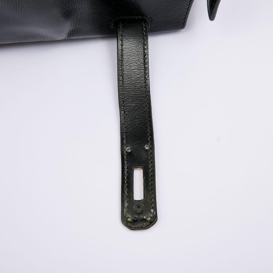HERMES Vintage Kelly 35 Bag in Black Box Leather 5
