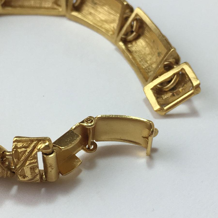 YVES SAINT LAURENT Vintage Rigid Bracelet in Gilt Metal 1
