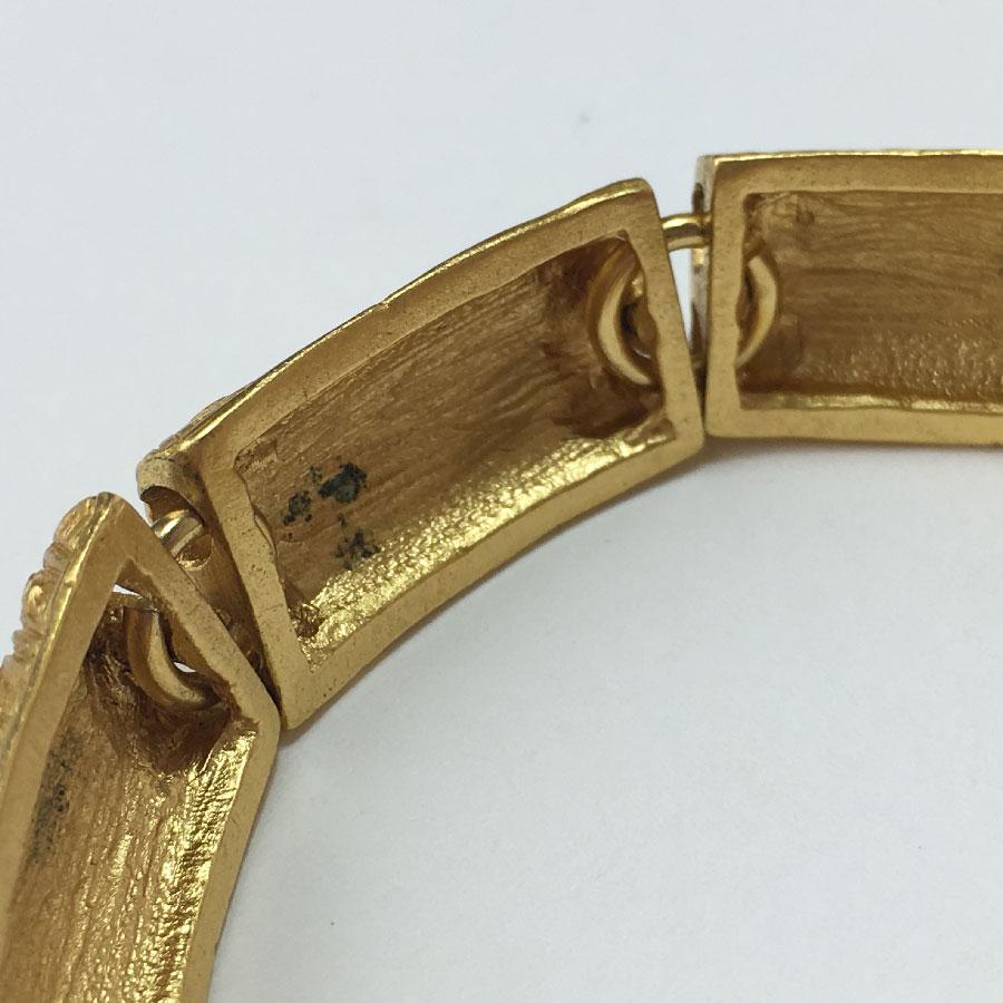 YVES SAINT LAURENT Vintage Rigid Bracelet in Gilt Metal 2