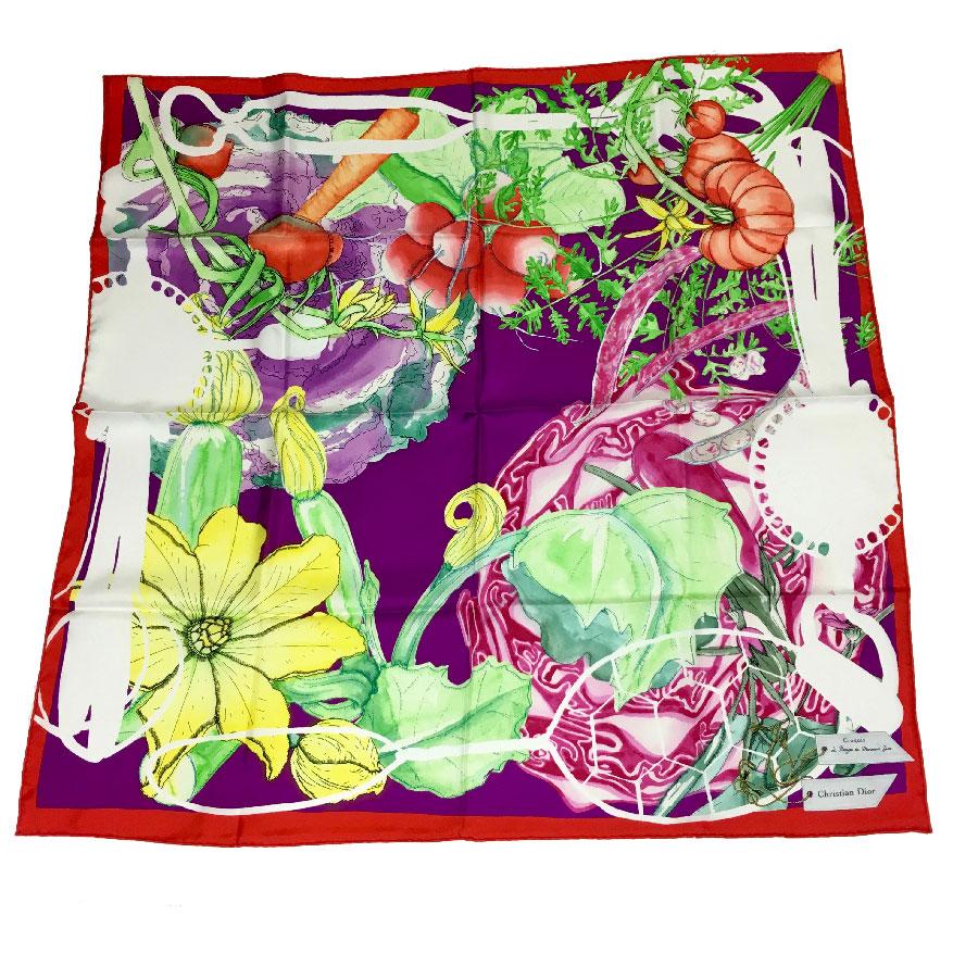 CHRISTIAN DIOR Scarf 'Le potager de Monsieur Dior in Multicolored silk