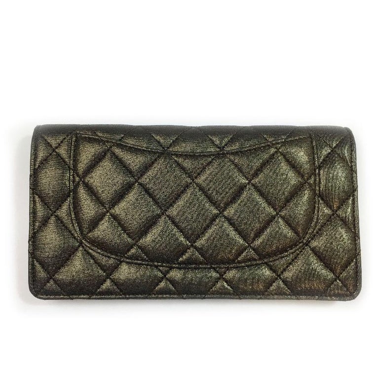 CHANEL Wallet in Gold Plated Canvas For Sale at 1stdibs