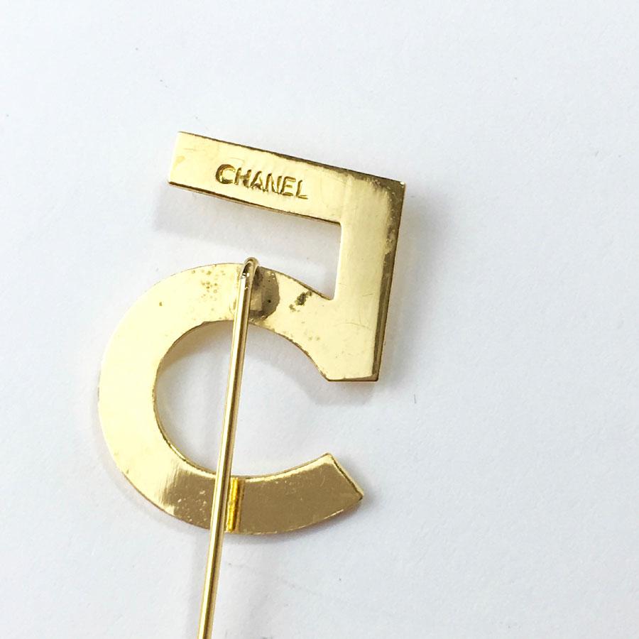 Women's CHANEL Number 5 Pin in Gilt Metal