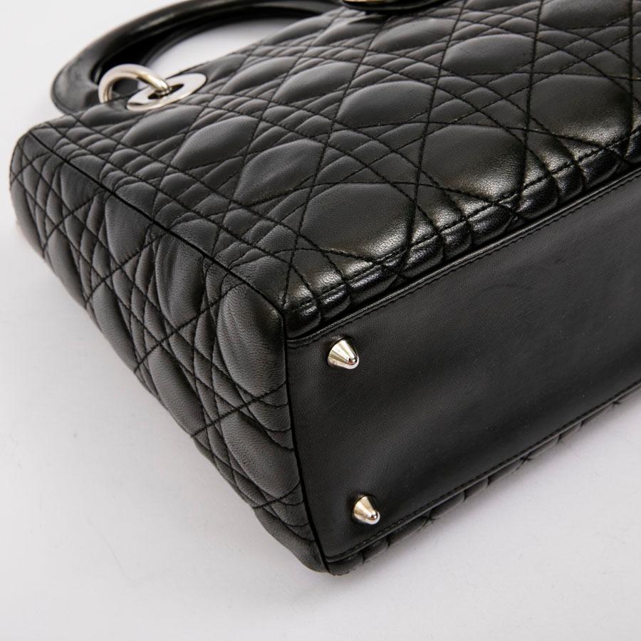CHRISTIAN DIOR 'Lady D' Bag in Black Lambskin Leather 2