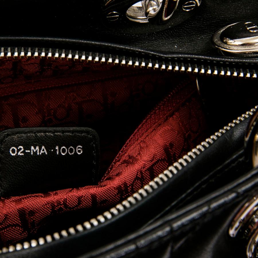 CHRISTIAN DIOR 'Lady D' Bag in Black Lambskin Leather 7
