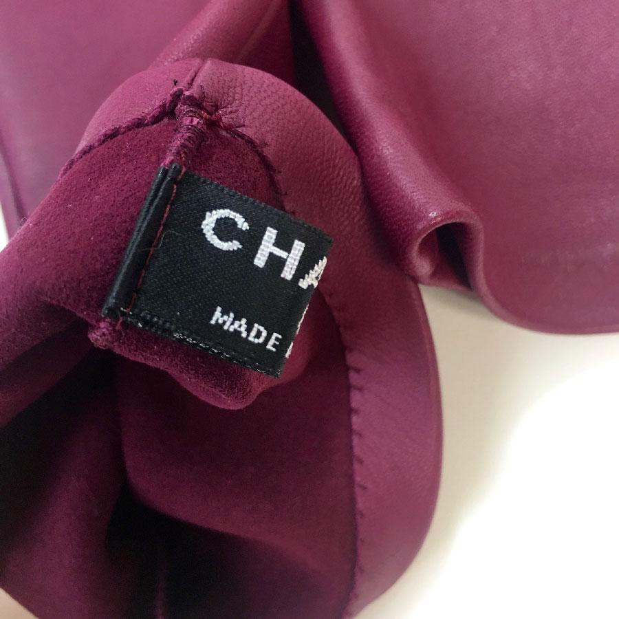 Chanel Langes Fuchsia-Lammleder-Mieder  im Zustand „Hervorragend“ im Angebot in Paris, FR