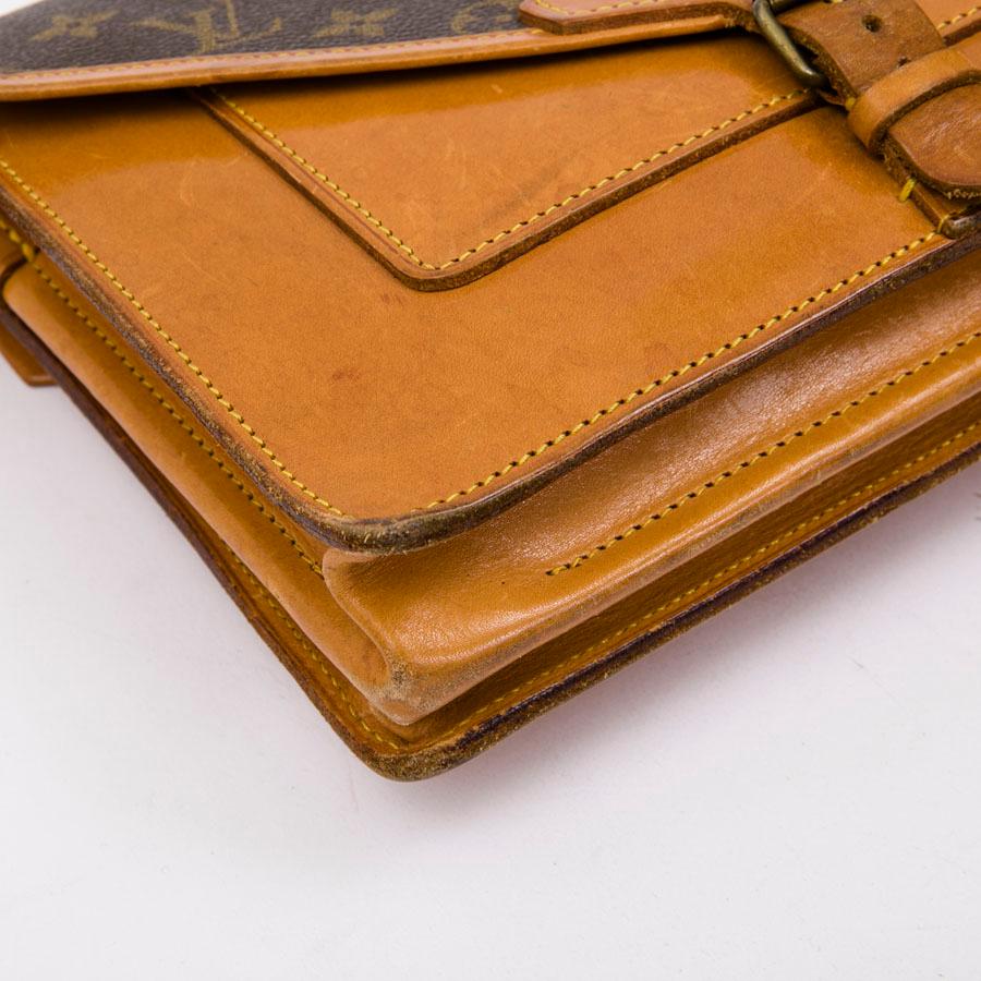 Louis Vuitton Vintage Brown Monogram Canvas and Natural Leather satchel bag   2