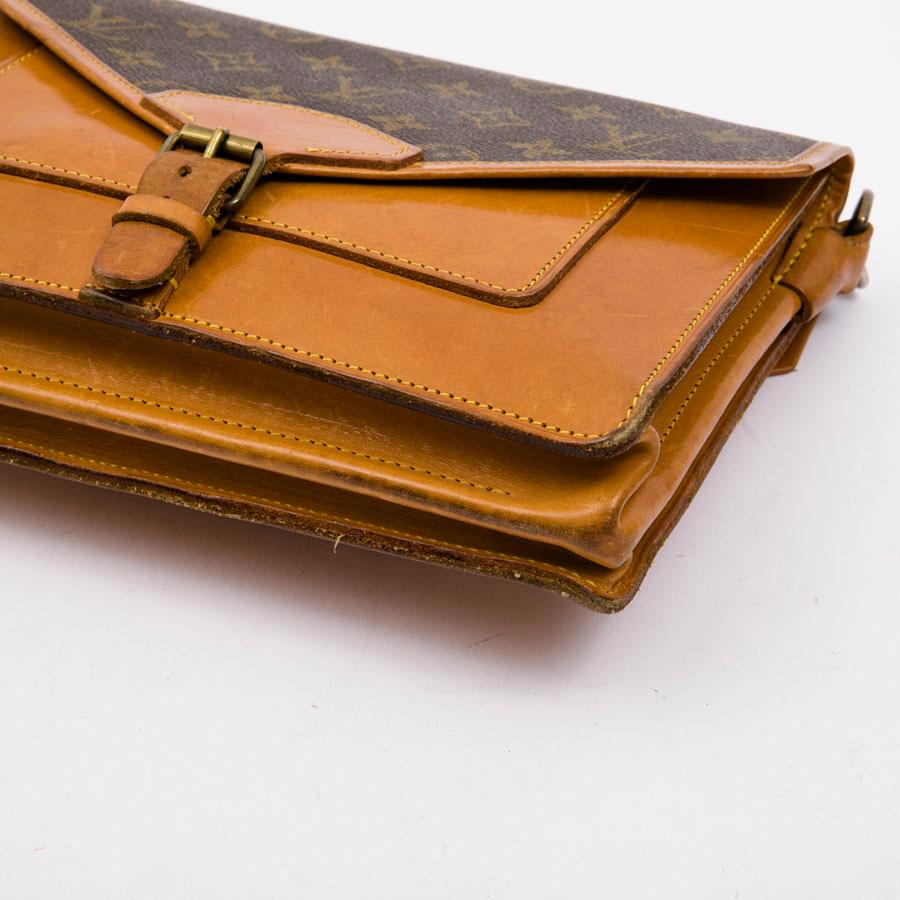 Louis Vuitton Vintage Brown Monogram Canvas and Natural Leather satchel bag   3