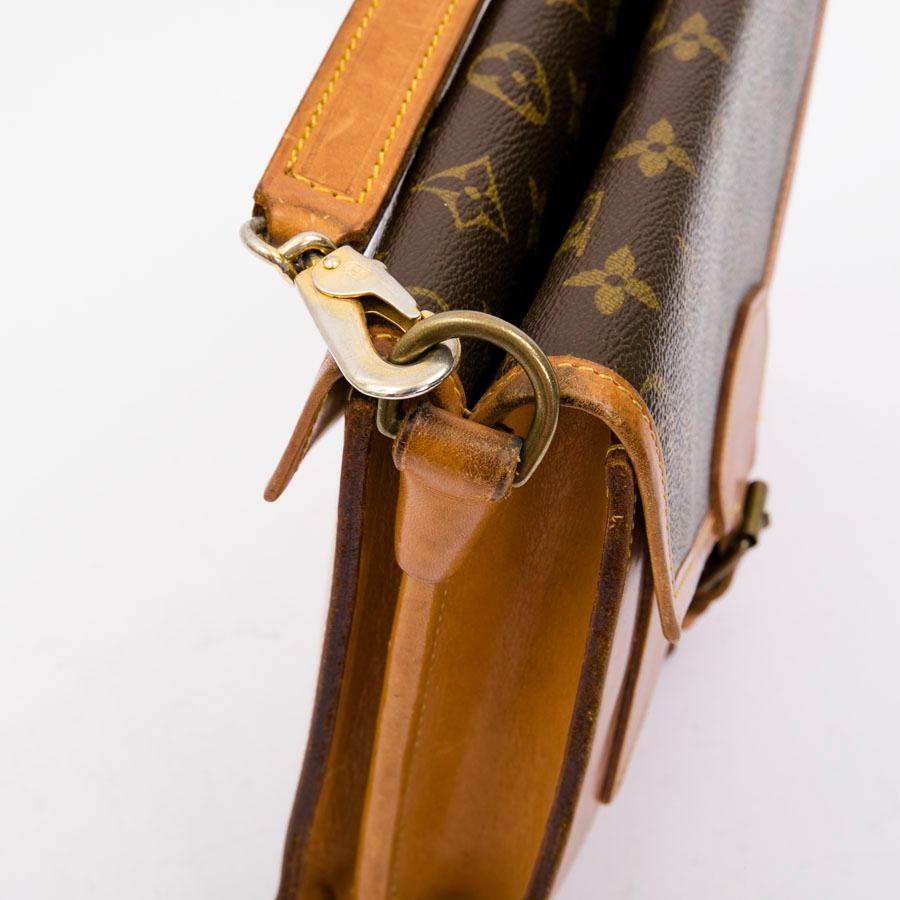 Louis Vuitton Vintage Brown Monogram Canvas and Natural Leather satchel bag   7
