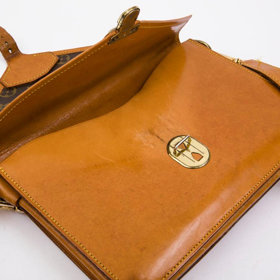 Louis Vuitton Vintage Brown Monogram Canvas and Natural Leather satchel bag   4