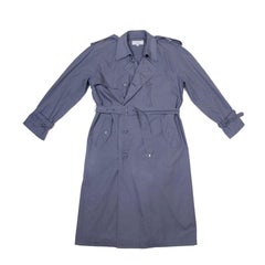 YVES SAINT LAURENT Trench Coat in Gray Blue Fabric Size 44FR