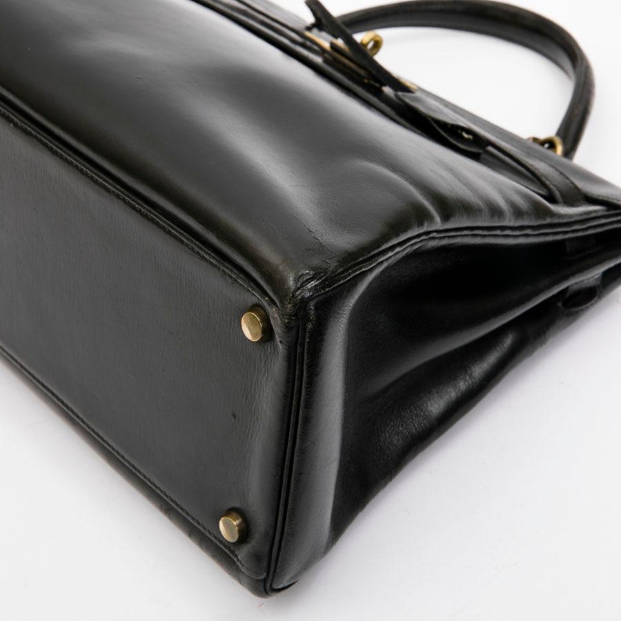 Women's HERMES Vintage Kelly 32 Bag in Black Box Leather