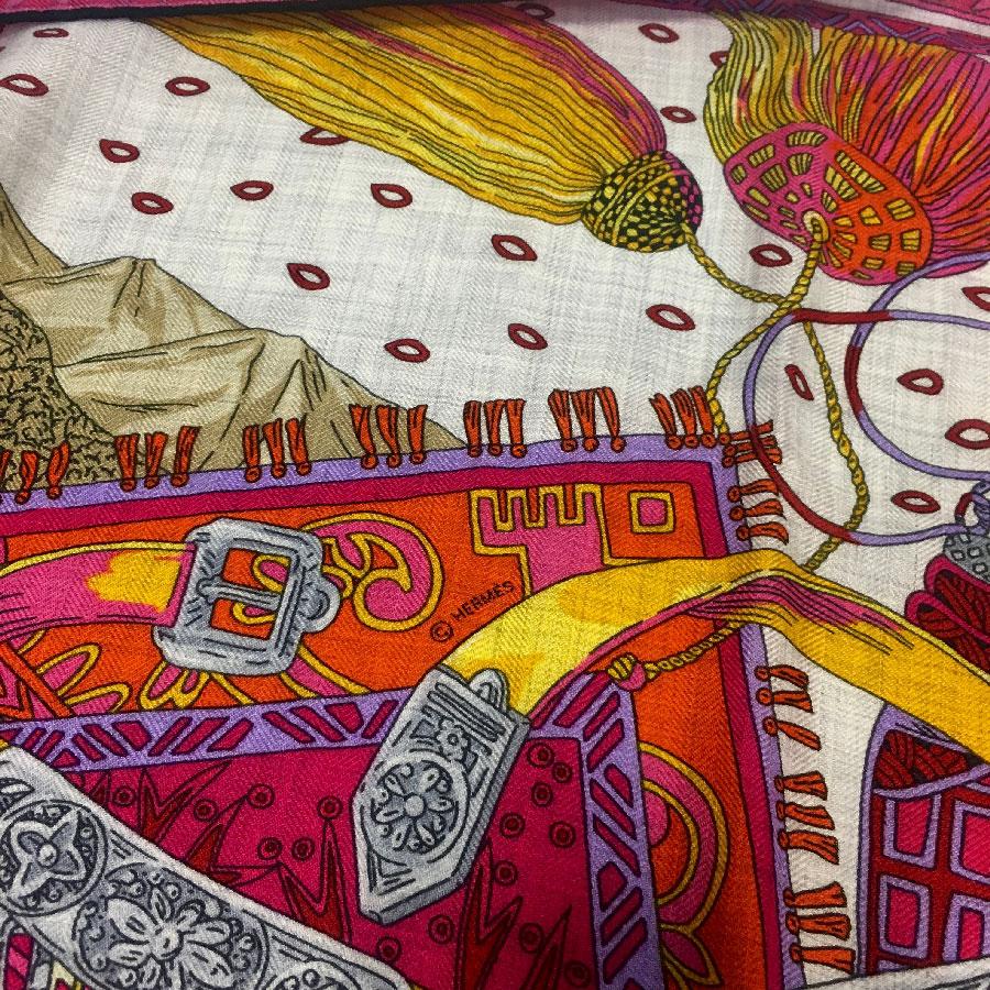HERMES Shawl 'Les Cavaliers du Caucase' in Cashmere and Silk In New Condition In Paris, FR