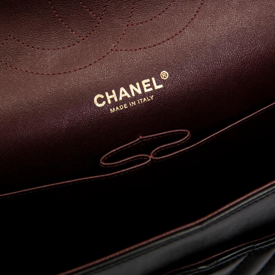 CHANEL Classic Jumbo Double Flap Bag in Black Lambskin Chevron Leather 1
