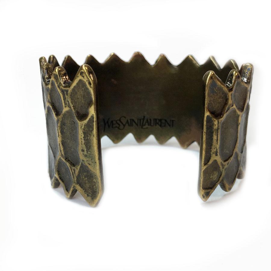 Women's YVES SAINT LAURENT Vintage Ethnic Cuff Bracelet in Bronze Color