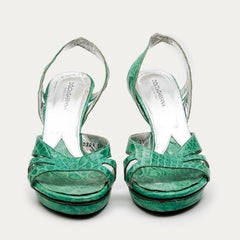 DLCE & GABBANA Water Green Alligator High Heels Size 37