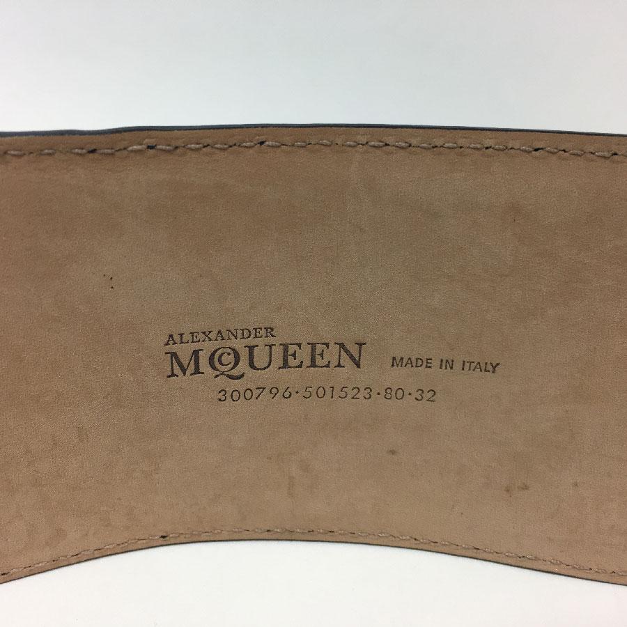 Alexander McQueen Black Leather Double Closure Belt  In Good Condition In Paris, FR