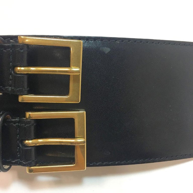 Alexander McQueen Black Leather Double Closure Belt For Sale at 1stDibs ...