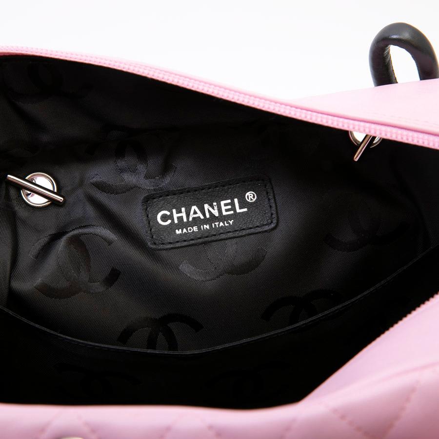Large CHANEL 'Cambon' Reporter Bag in Pink Quilted Smooth Lambskin Leather 7