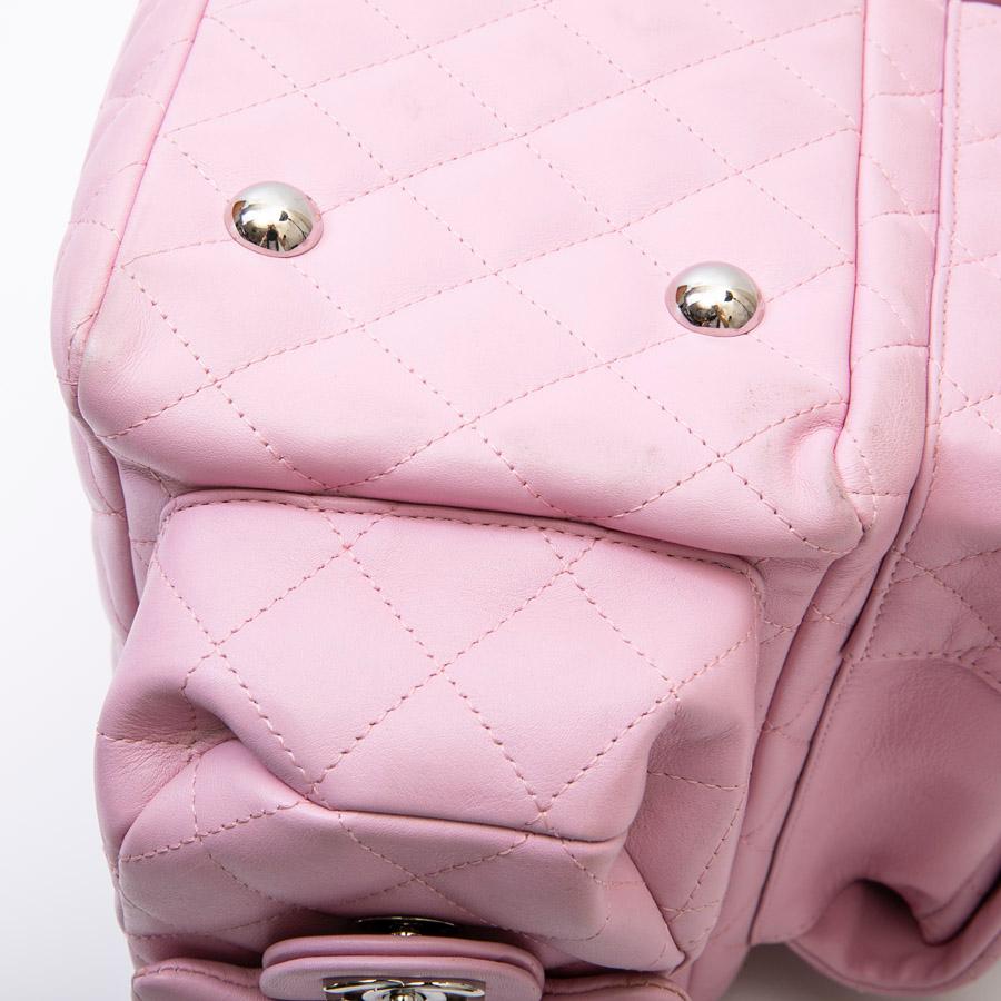 Large CHANEL 'Cambon' Reporter Bag in Pink Quilted Smooth Lambskin Leather 2