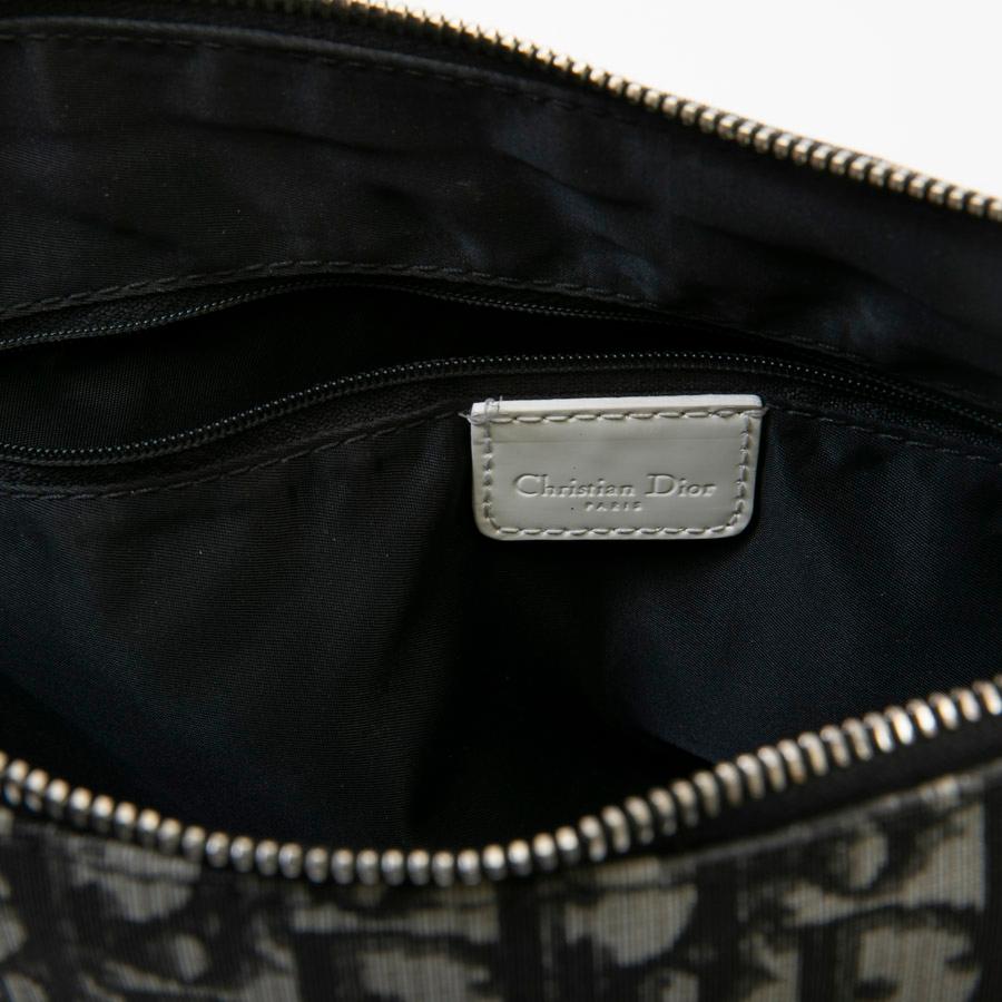 CHRISTIAN DIOR Vintage Bag in Black, White and Gray Monogram Canvas 8