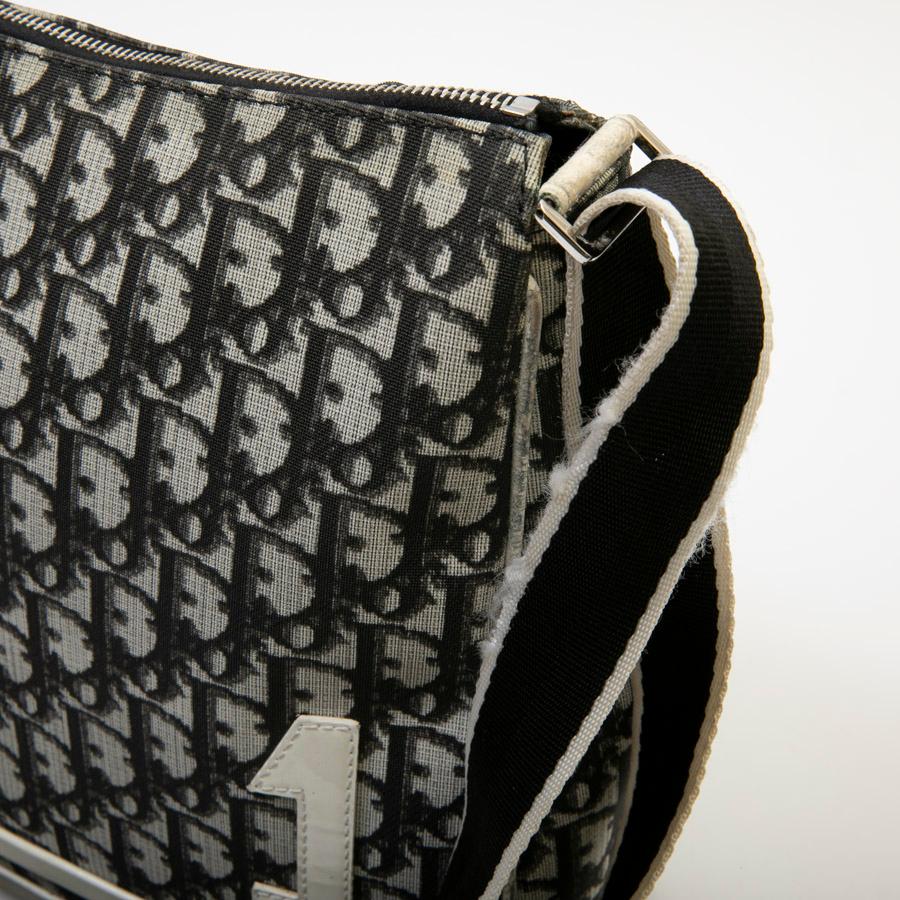 CHRISTIAN DIOR Vintage Bag in Black, White and Gray Monogram Canvas 4