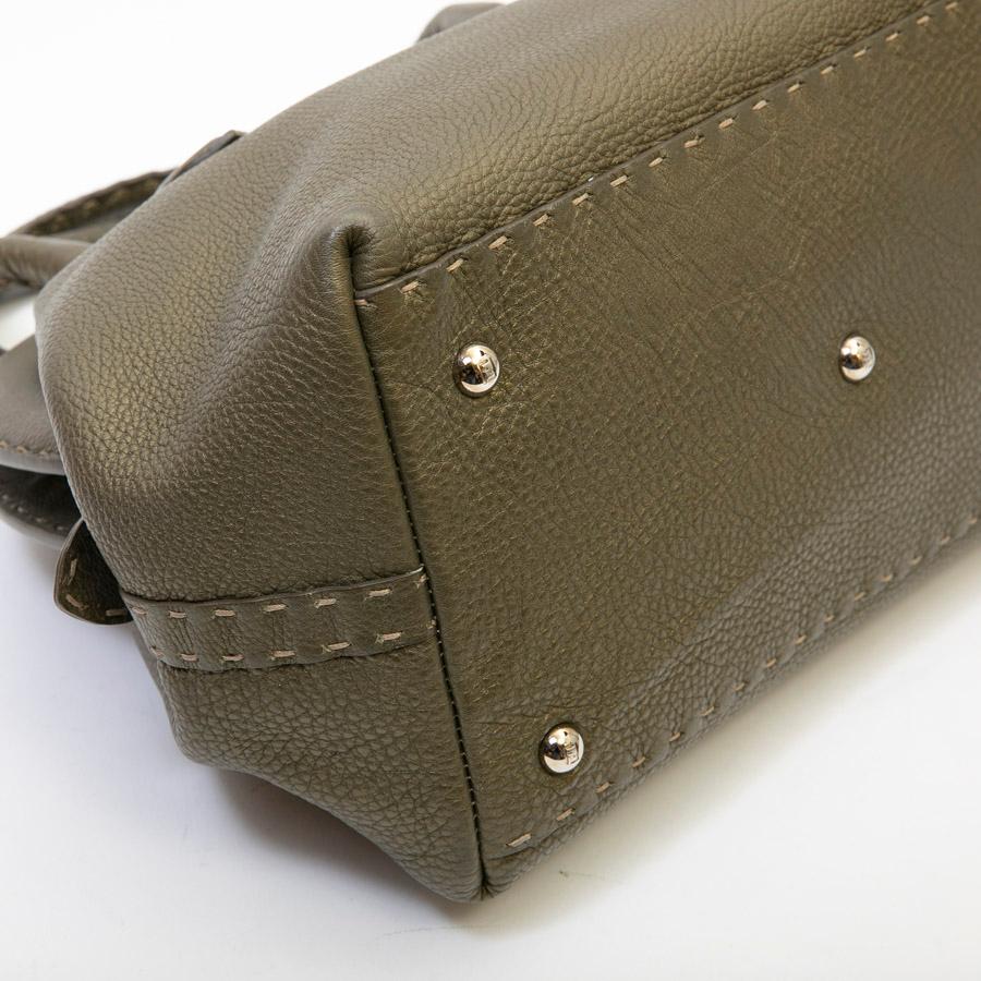 FENDI Bag in Green Khaki Grained Leather 1