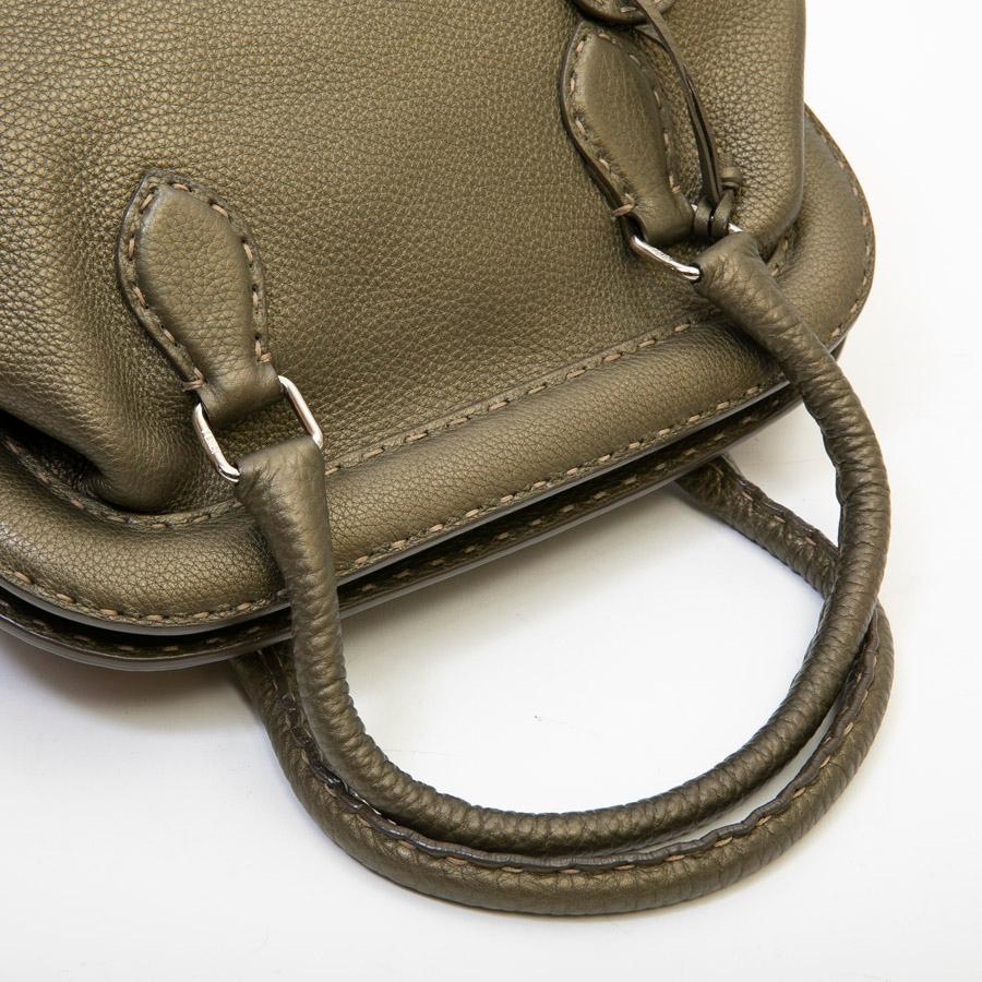 FENDI Bag in Green Khaki Grained Leather 3