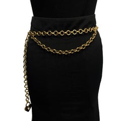 Chanel Chain Vintage Belt in Gilt Metal and Heart Charm