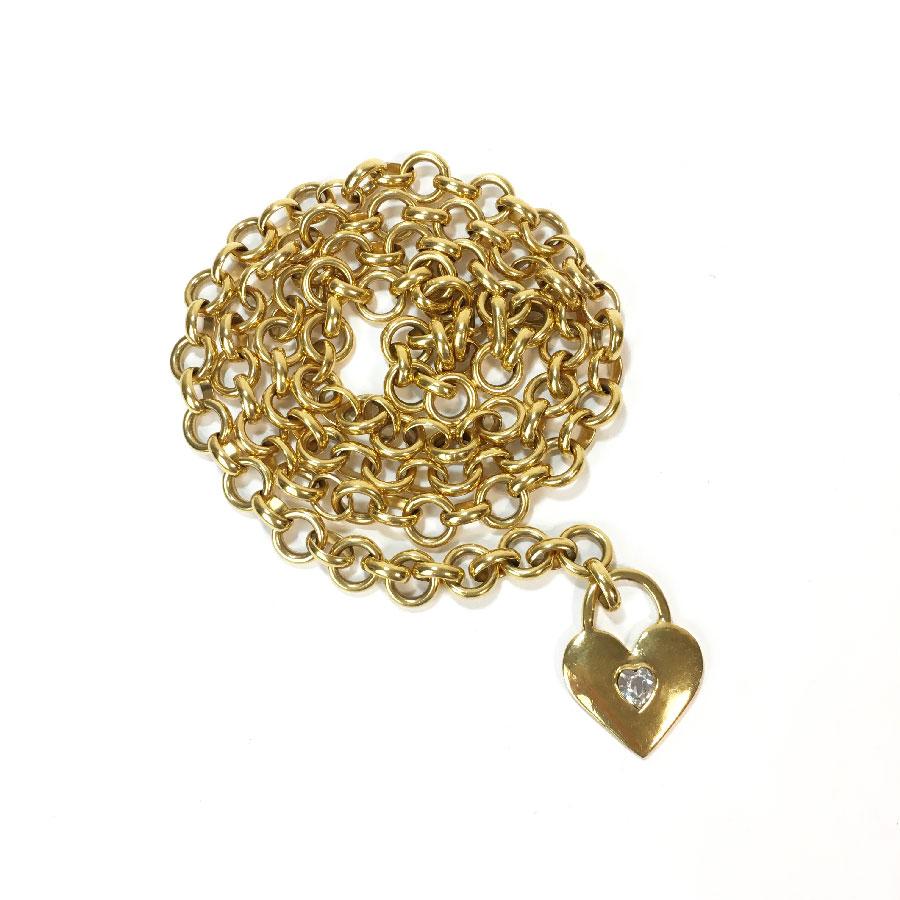 Beige Chanel Chain Vintage Belt in Gilt Metal and Heart Charm